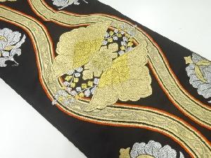 アンティーク　立涌に菊桐模様織出し袋帯（着用可）